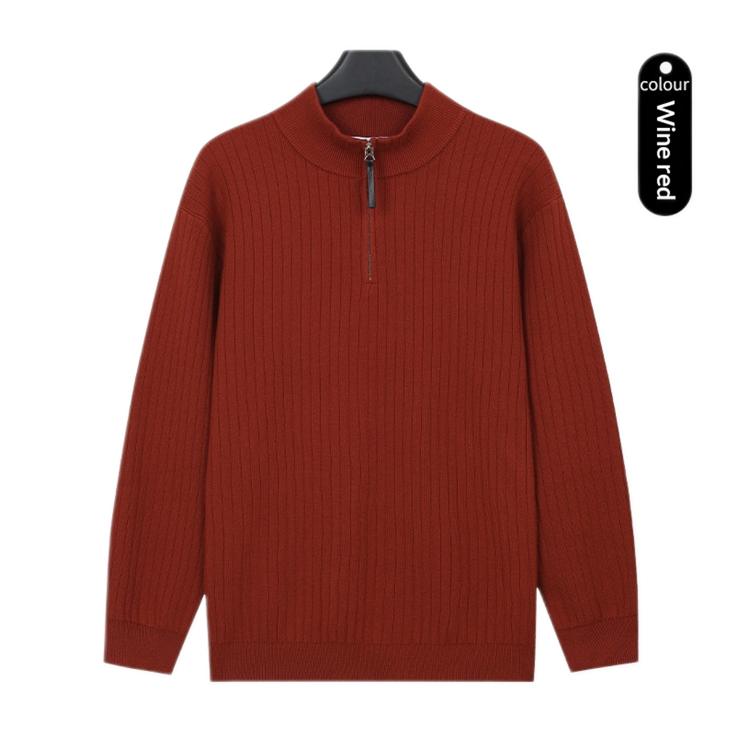 Sweater de lino hombre color rojo vino