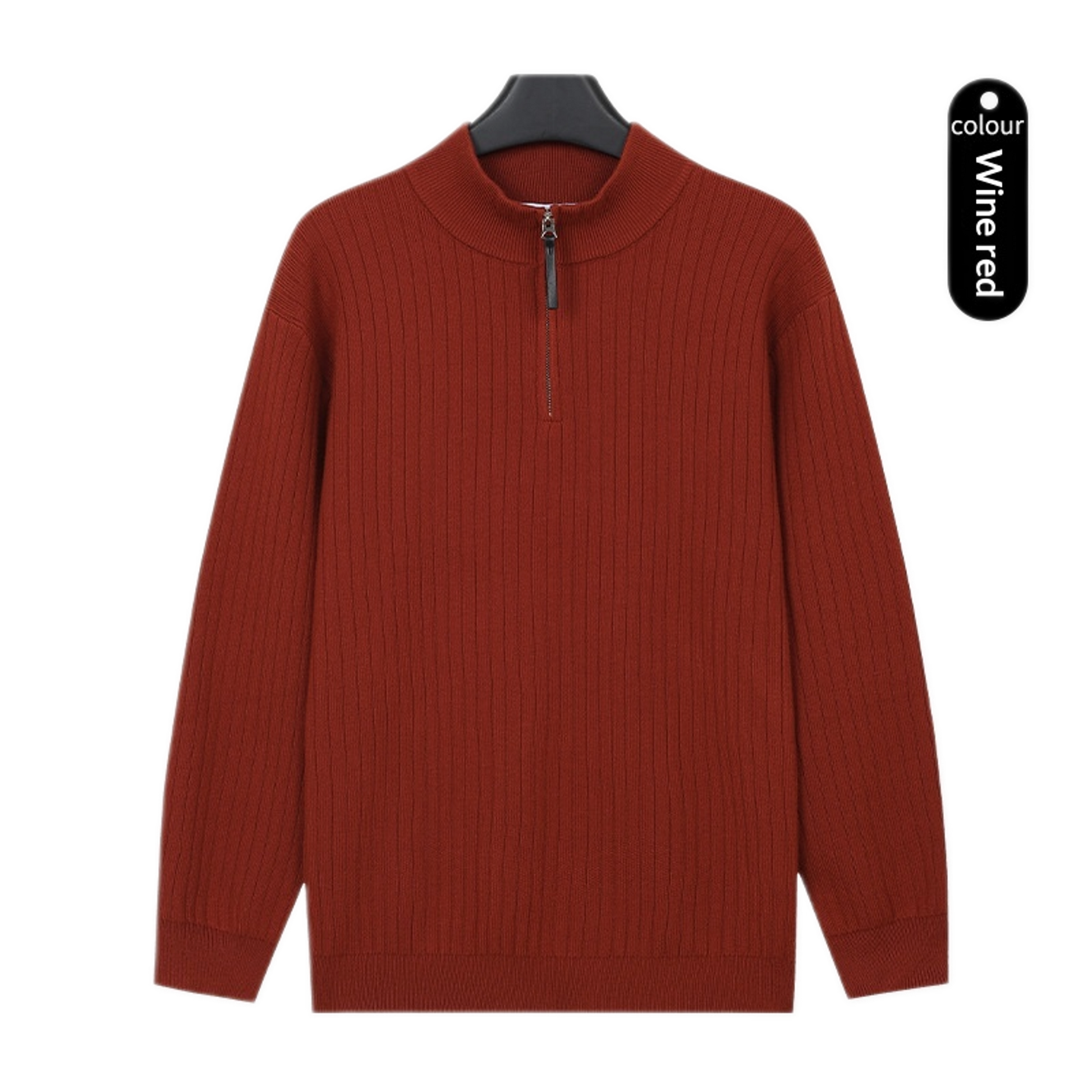 Sweater de lino hombre color rojo vino