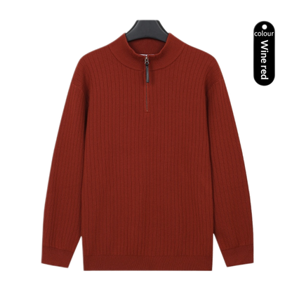 Sweater de lino hombre color rojo vino