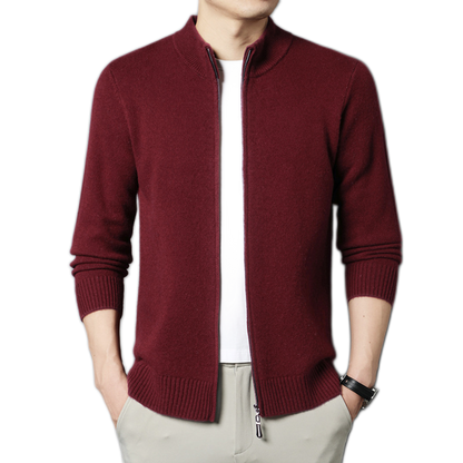 Sweater de lana hombre color rojo violaceo
