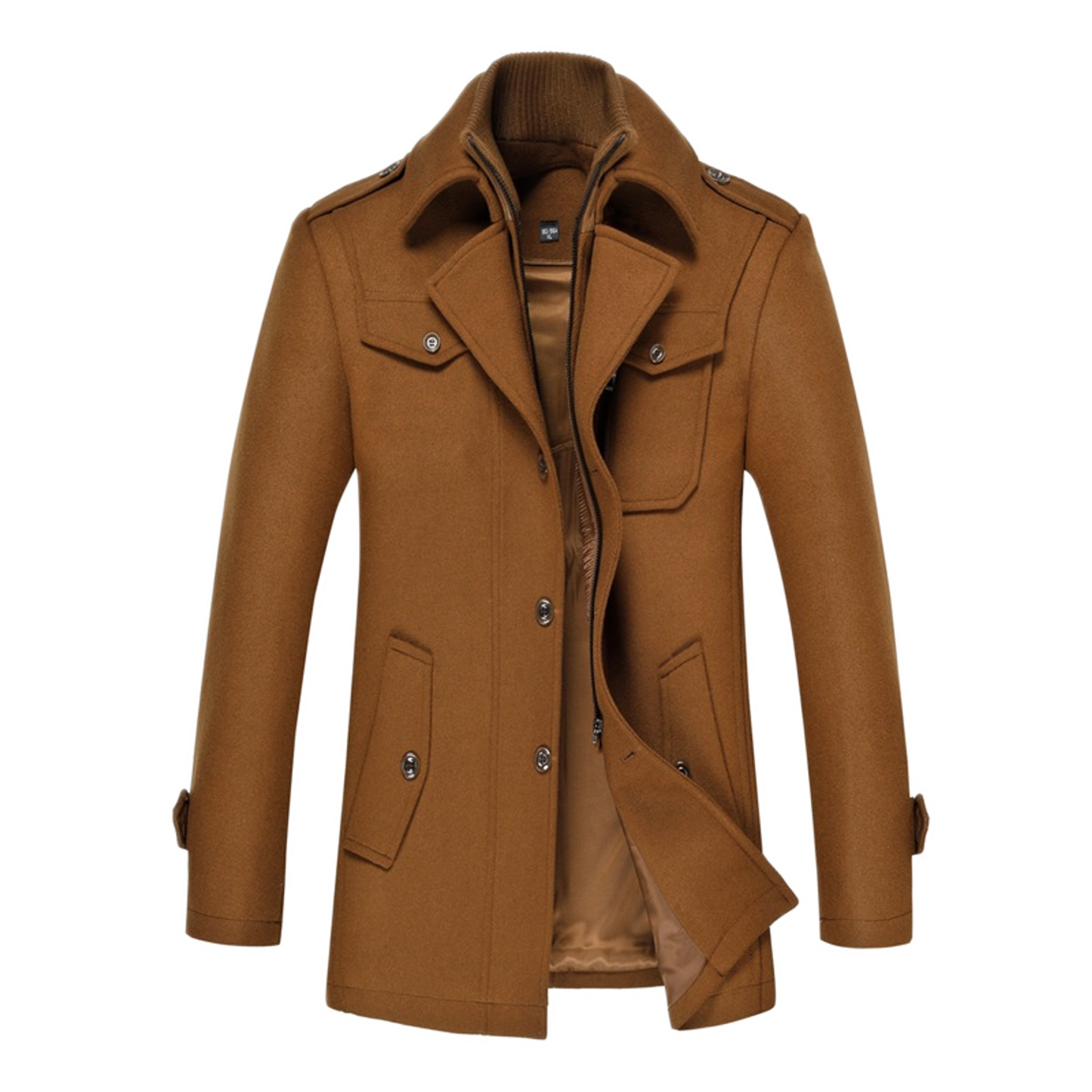 Chaqueta de lana hombre, estilo trench slim