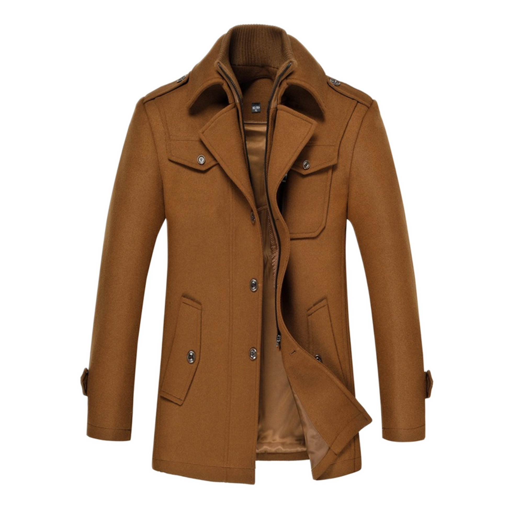Chaqueta de lana hombre, estilo trench slim