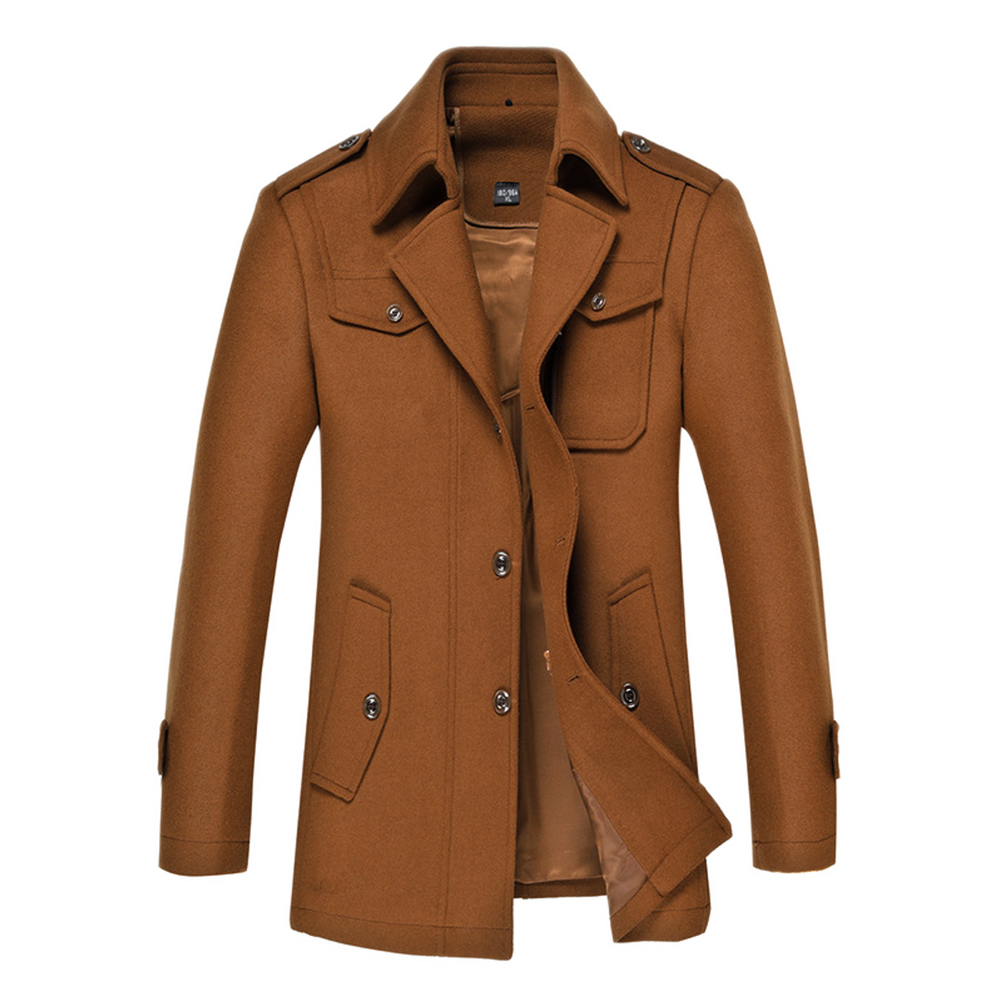 Chaqueta de lana hombre, estilo trench slim