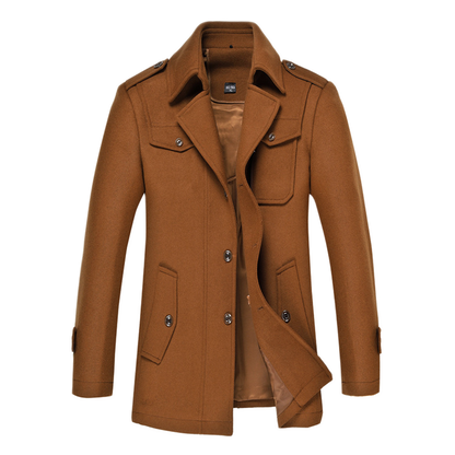 Chaqueta de lana hombre, estilo trench slim