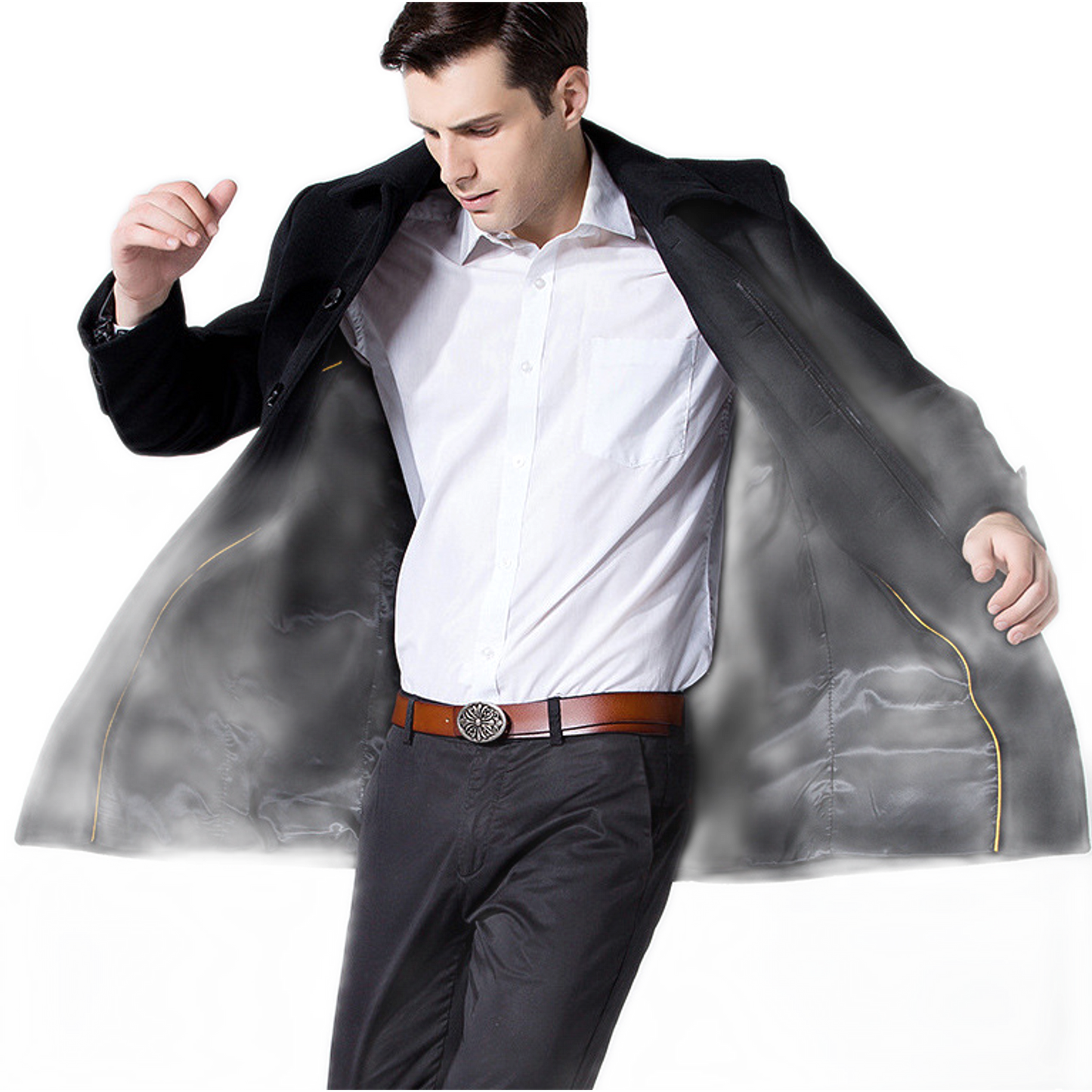 Chaqueta de lana hombre, color negro