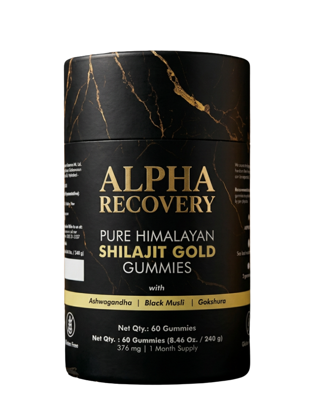 Alpha Recovery bottle, transparent background