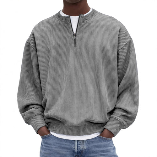 Kit loungewear hombre gris, cuello alto de corduroy