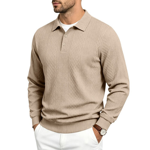 Kit loungewear hombre caqui, pulóver de punto texturizado