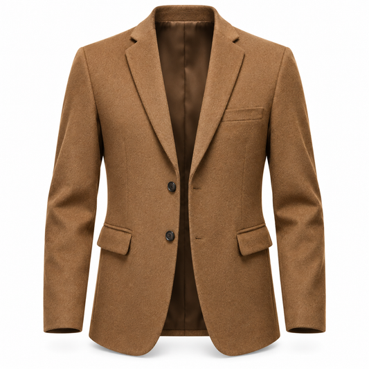 Luansky AI white product card — blazer-lana-hombre-camel-oscuro