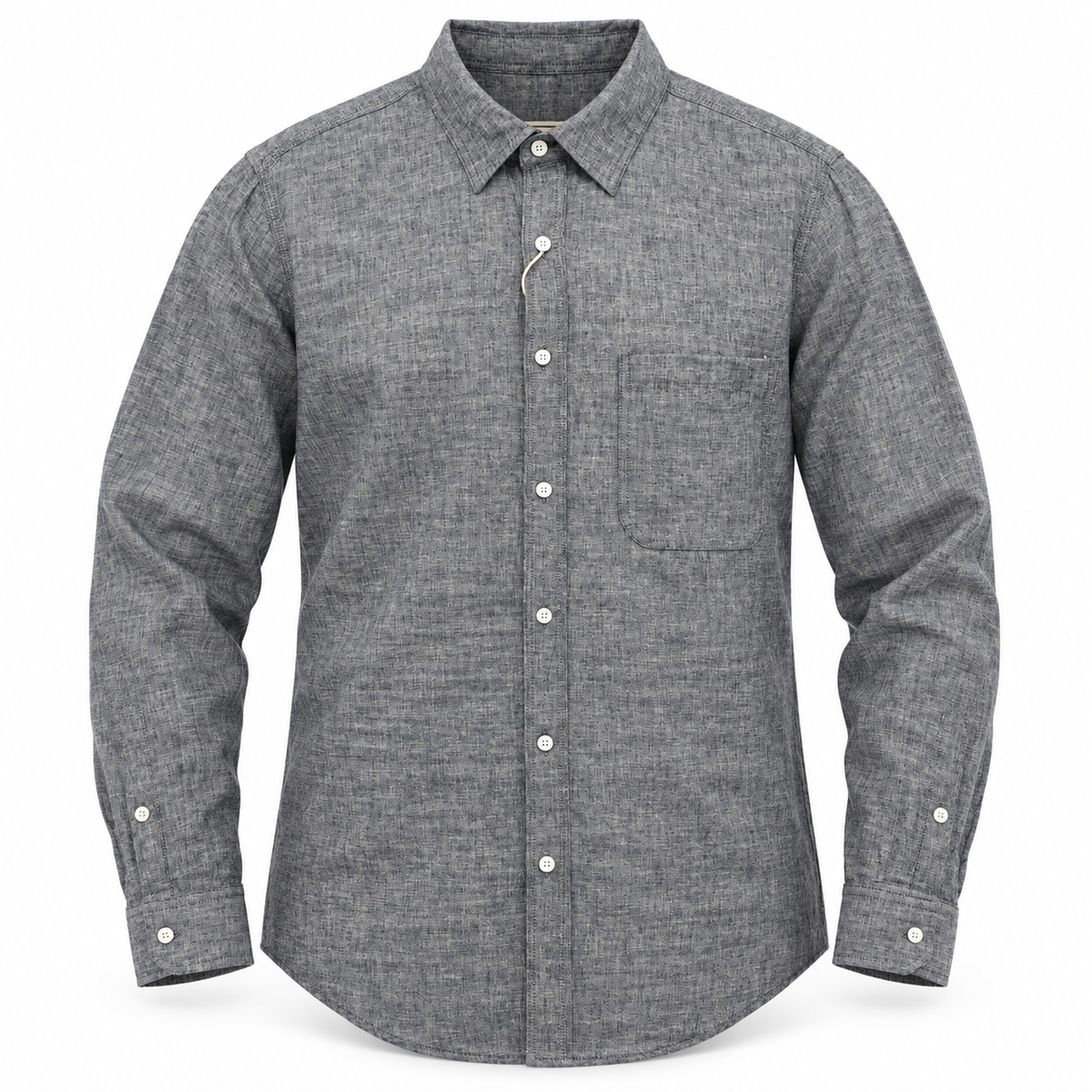 Luansky AI white product card — camisa-algodon-hombre-tonos-gris