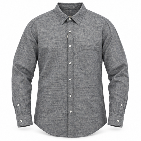Luansky AI white product card — camisa-algodon-hombre-tonos-gris
