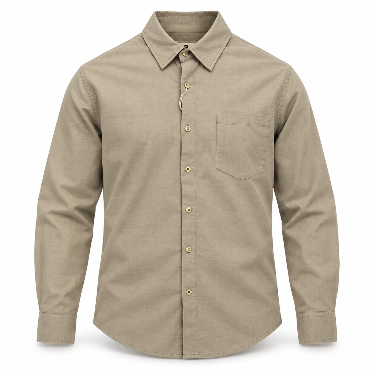 Luansky AI white product card — camisa-algodon-hombre-tonos-tierra