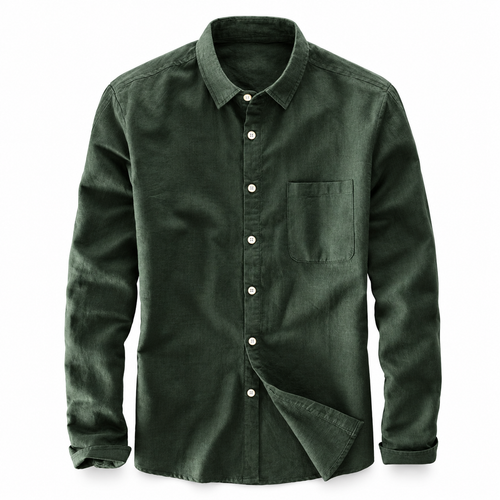 Luansky AI white product card — camisa-lino-hombre-manga-larga-tradicional