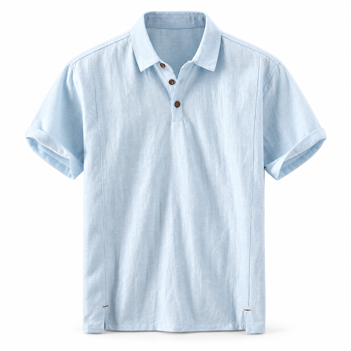 Luansky AI white product card — camisa-lino-hombre-versatil