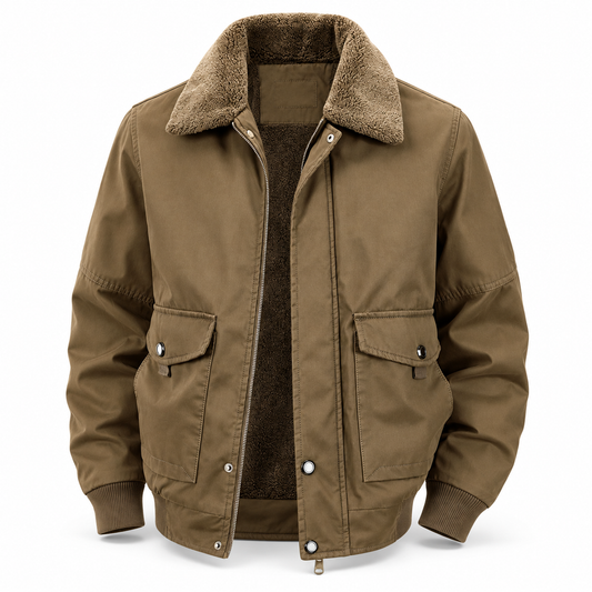 Luansky AI white product card — chaqueta-algodon-hombre-bolsillo