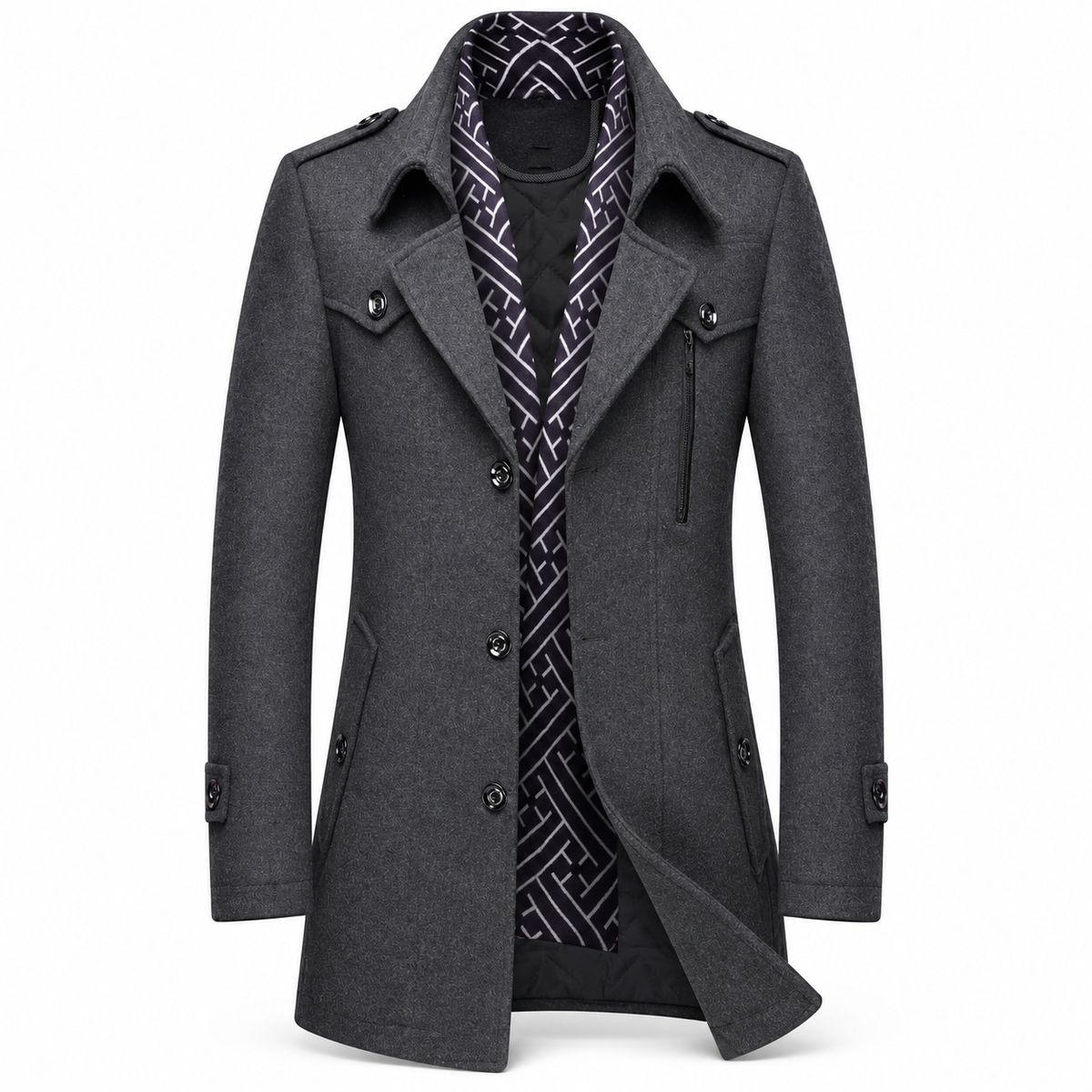 Luansky AI white product card — chaqueta-lana-hombre-trench-5-colores