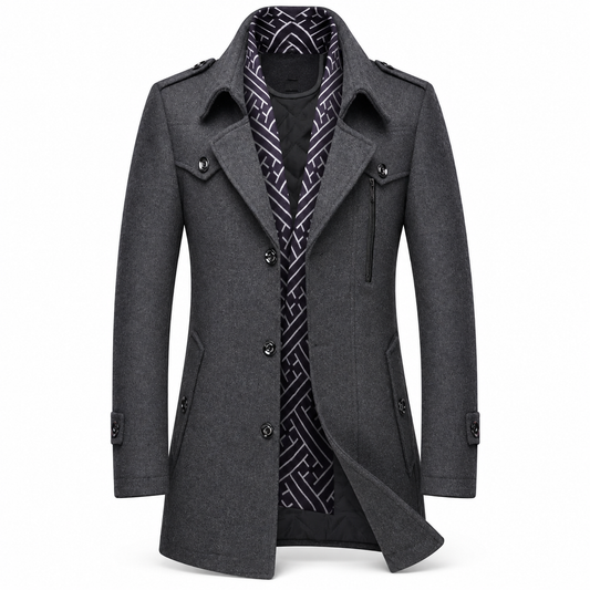 Luansky AI white product card — chaqueta-lana-hombre-trench-5-colores