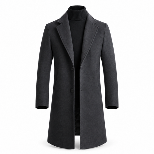Luansky AI white product card — chaqueta-lana-hombre-trench-negro-azul