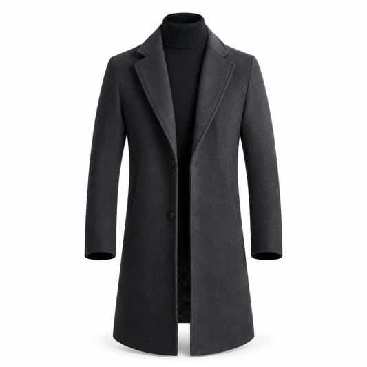 Luansky AI white product card — chaqueta-lana-hombre-trench-negro-azul