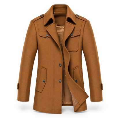 Luansky AI white product card — chaqueta-lana-hombre-trench-slim