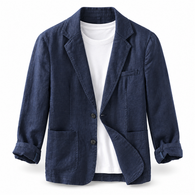Luansky AI white product card — chaqueta-lino-hombre