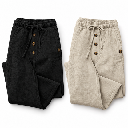 Kit Fondo — Pantalón de Lino Negro, Pantalón de Lino Caqui