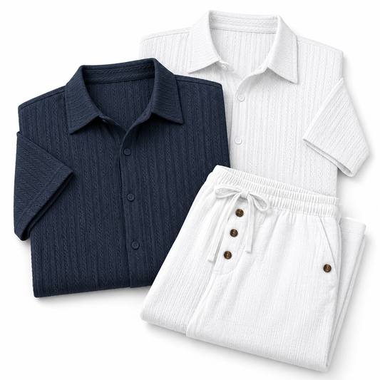 Luansky AI white card — dos-polos-pantalon-lino