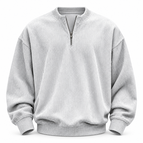 Luansky AI white product card — kit-loungewear-hombre-blanco-corduroy