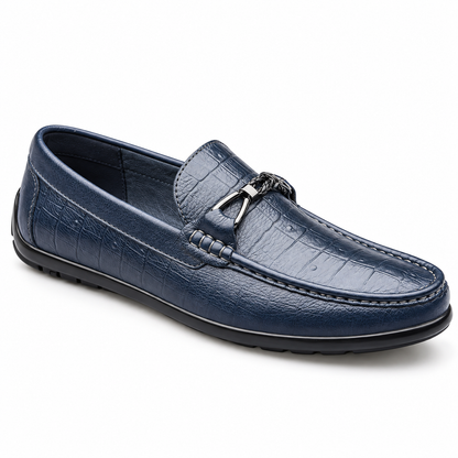 Luansky AI white product card — mocasin-cuero-hombre-negro-azul