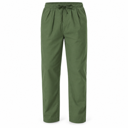 Luansky AI white product card — pantalon-algodon-hombre-corte-regular-esencial