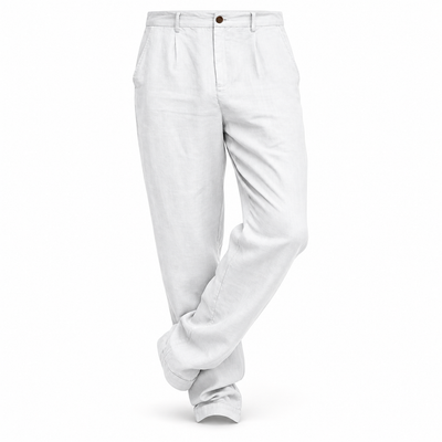 Luansky AI white product card — pantalon-algodon-hombre-corte-suelto-clasico