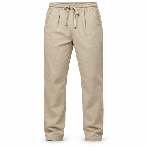 Luansky AI white product card — pantalon-algodon-hombre-corte-suelto-tradicional