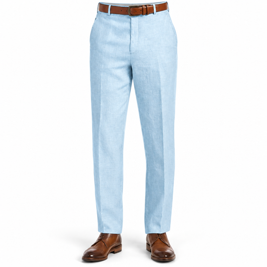 Luansky AI white product card — pantalon-lino-hombre-corte-regular