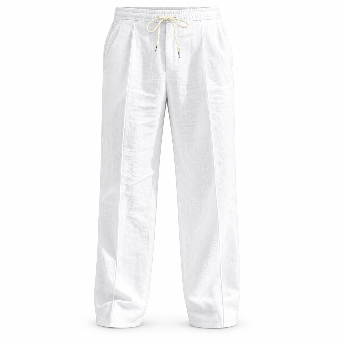 Luansky AI white product card — pantalon-lino-hombre-corte-suelto-clasico