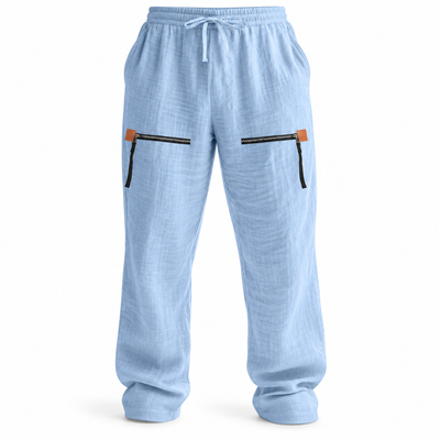 Luansky AI white product card — pantalon-lino-hombre-corte-suelto-diario