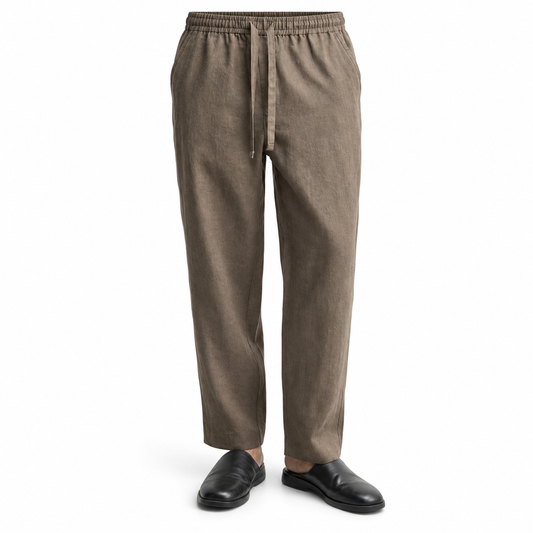 Luansky AI white product card — pantalon-lino-hombre-corte-suelto-tonos-naturales