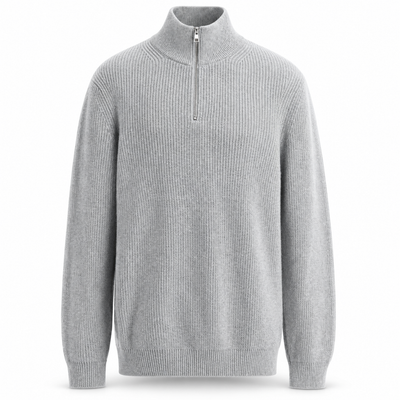 Luansky AI white product card — sweater-algodon-hombre-cuello-alto-rayas