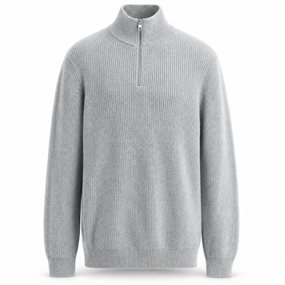 Luansky AI white product card — sweater-algodon-hombre-cuello-alto-rayas