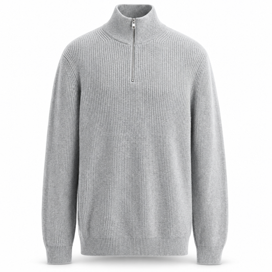 Luansky AI white product card — sweater-algodon-hombre-cuello-alto-rayas