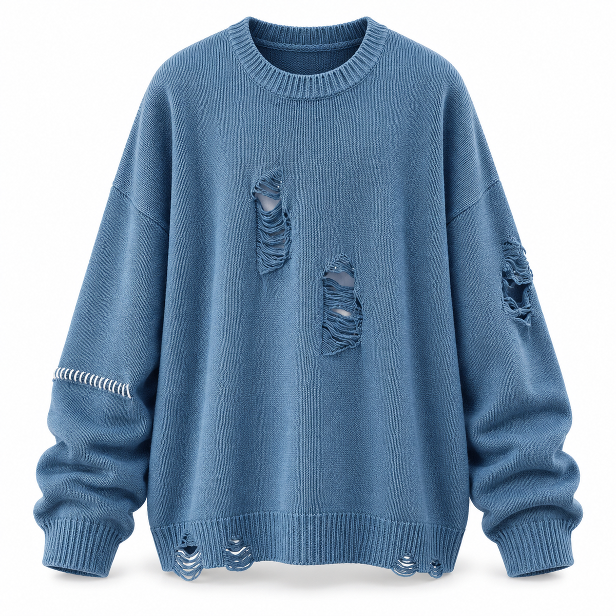 Luansky AI white product card — sweater-algodon-hombre-pullover-corte-suelto