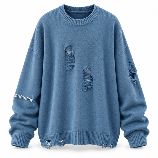 Luansky AI white product card — sweater-algodon-hombre-pullover-corte-suelto