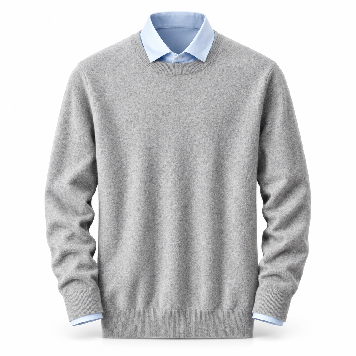 Luansky AI white product card — sweater-cashmere-hombre-cuello-v-redondo