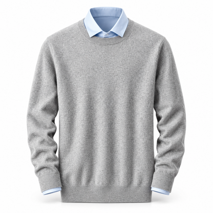 Luansky AI white product card — sweater-cashmere-hombre-cuello-v-redondo