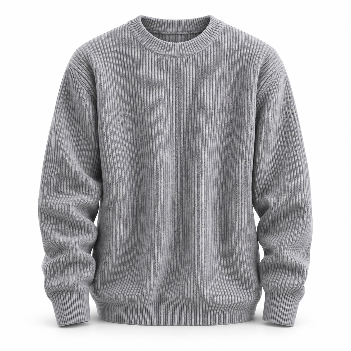 Luansky AI white product card — sweater-hombre-cuello-redondo-corte-suelto