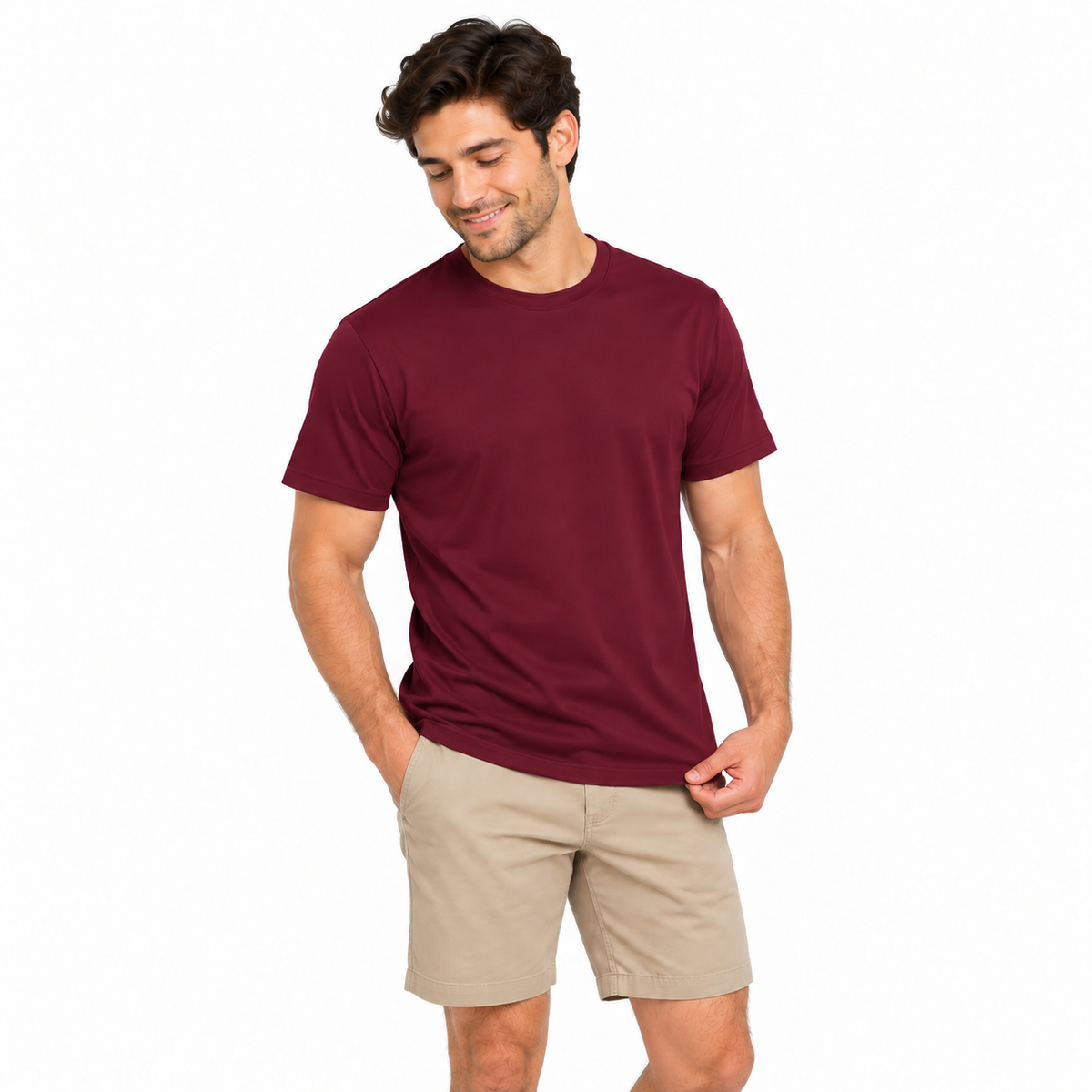 Camiseta Tech Fit para hombre · Bordó