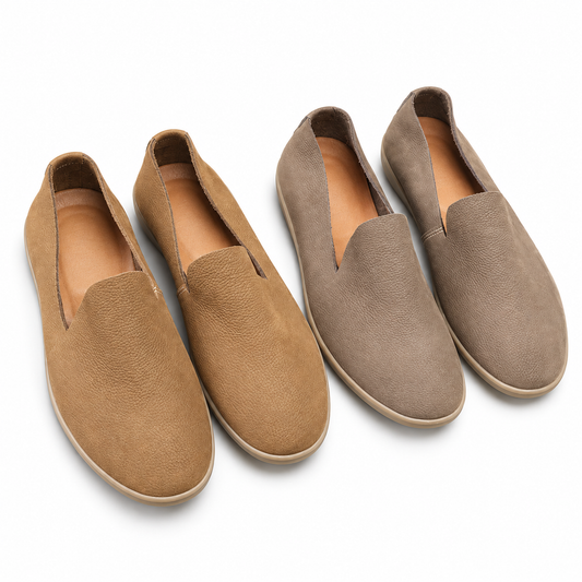 Luansky AI white product card — zapato-social-cuero-hombre-caqui-gris